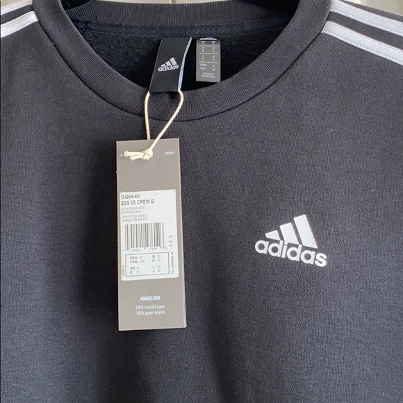 Adidas Essential 3S Crew sweatshirt - black/white - Picture 2 of 4